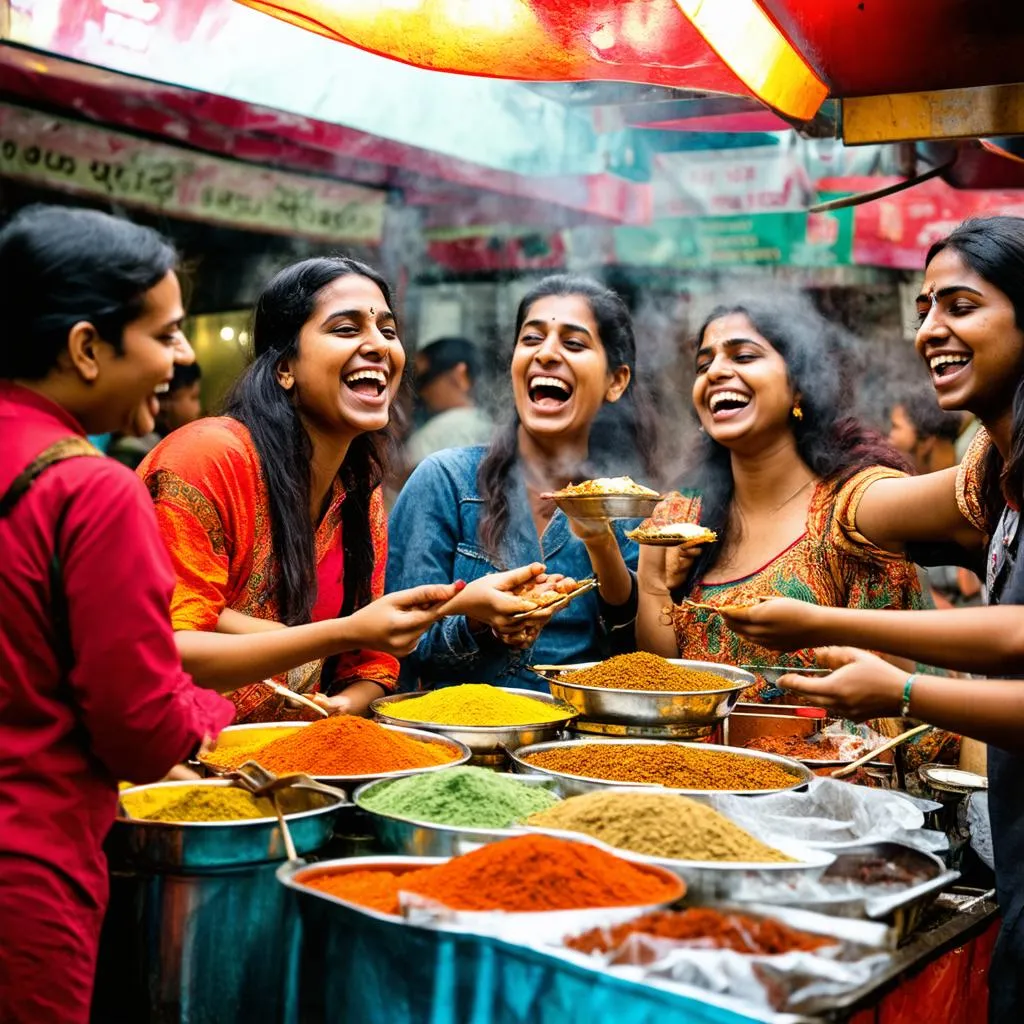 Enjoying Street Food in India